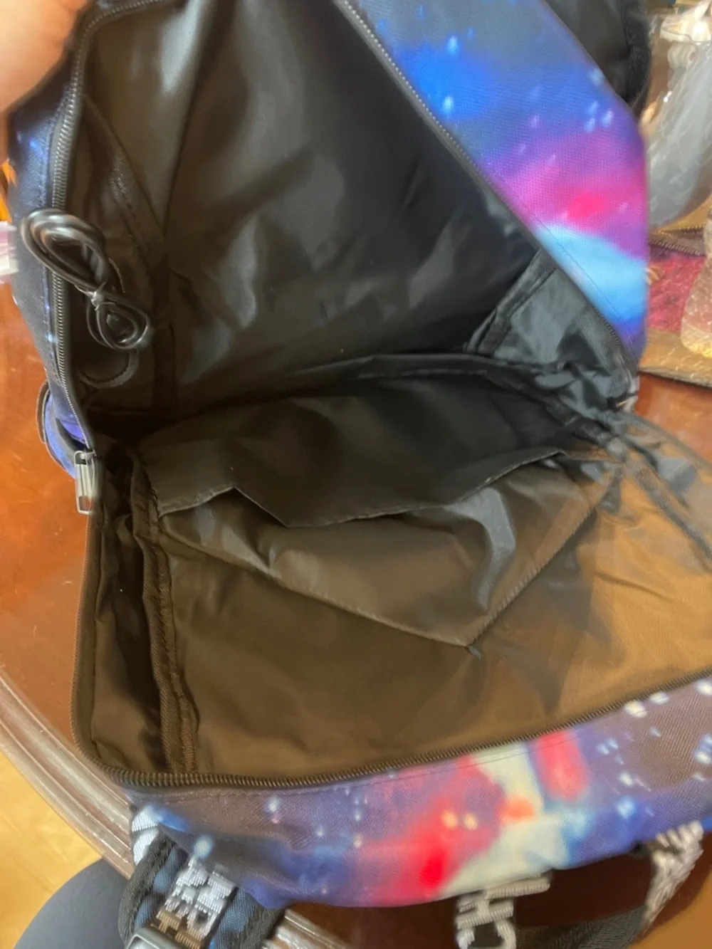 Shark Mouth Backpack Galaxy Print School Bag with Teeth Design USB port nwt